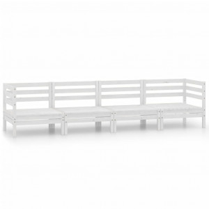 Juego de muebles de jardín 4 piezas madera maciza pino blanco H