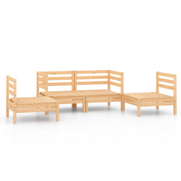 Juego de muebles de jardín 4 piezas madera maciza de pino M 2