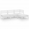 4 pcs conjunto lounge de jardim pinho maciço branco 2
