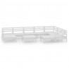 10 pcs conjunto lounge de jardim pinho maciço branco 2