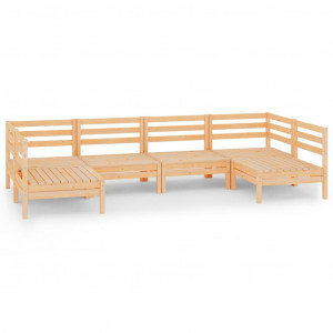 Juego de muebles de jardín 6 piezas madera maciza de pino H