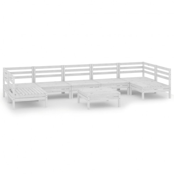 Juego de muebles de jardín 8 piezas madera maciza de pino M 2