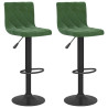 Bancos de bar 2 pcs veludo verde-escuro 1