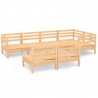 Juego de muebles de jardín 7 piezas madera maciza pino 2