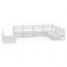 7 pcs conjunto lounge de jardim pinho maciço branco 2