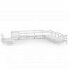 Juego de muebles de jardín 11 piezas madera maciza pino blanco 2