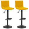 Taburetes de cocina 2 unidades terciopelo amarillo mostaza 1