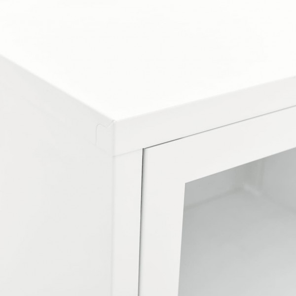 Mueble para el televisor acero y vidrio blanco 90x30x44 cm M 4