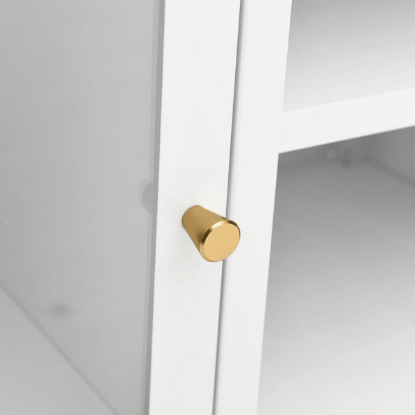 Mueble para el televisor acero y vidrio blanco 105x35x52 cm M 4