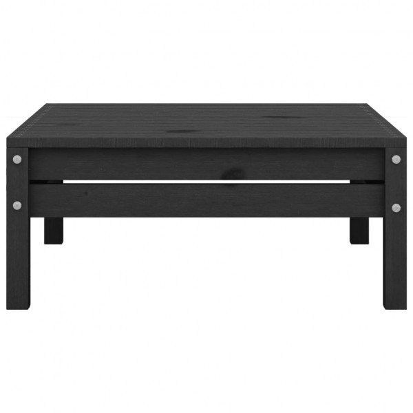 Reposapiés de jardín negro madera maciza de pino M 2