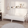 Sofá-cama 90x200 cm madeira de pinho maciça branco 1