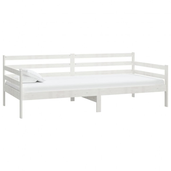 Sofá-cama 90x200 cm madeira de pinho maciça branco M 2
