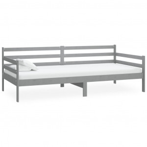Sofá cama de madera maciza de pino gris 90x200 cm H
