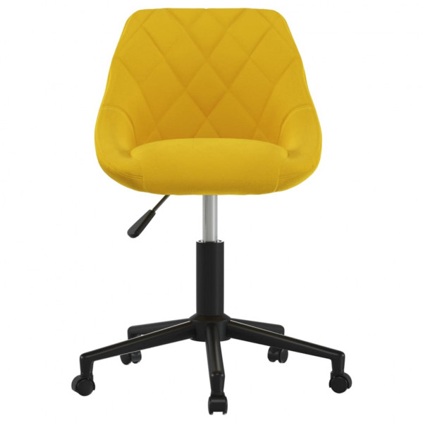 Silla de comedor giratoria de terciopelo amarillo mostaza M 2