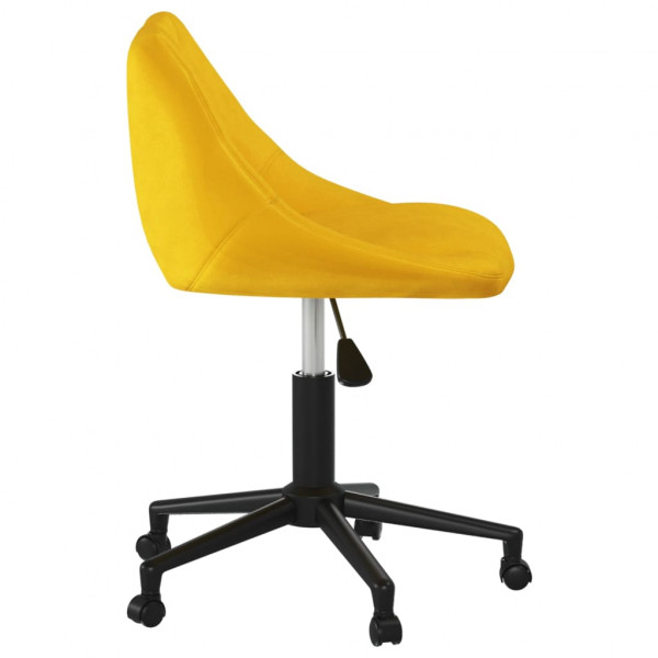 Silla de comedor giratoria de terciopelo amarillo mostaza M 3