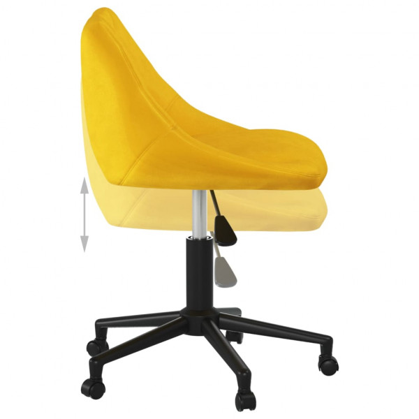 Silla de comedor giratoria de terciopelo amarillo mostaza M 5