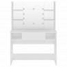 Mesa de maquilhagem c/ luzes LED 100x40x135 cm MDF branco 3