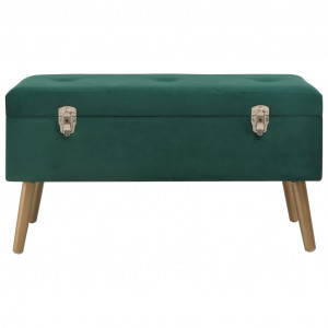 Banco con compartimento de terciopelo verde 80 cm H