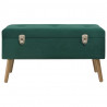 Banco con compartimento de terciopelo verde 80 cm 2