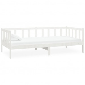 Sofá-cama 90x200 cm madeira de pinho maciça branco H