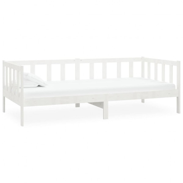 Sofá-cama 90x200 cm madeira de pinho maciça branco M 2