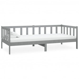 Sofá cama de madera maciza de pino gris 90x200 cm H