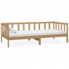 Sofá cama madera maciza de pino marrón miel 90x200 cm 2