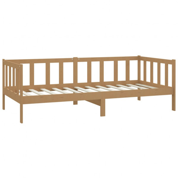 Sofá cama madera maciza de pino marrón miel 90x200 cm M 5