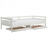 Gavetas para sofá-cama 2 pcs madeira de pinho maciça branco 3