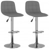 Bancos de bar 2 pcs tecido cinzento-claro 1