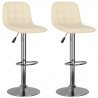 Bancos de bar 2 pcs tecido cor creme 1