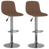 Bancos de bar 2 pcs tecido castanho 1