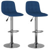 Bancos de bar 2 pcs tecido azul 1