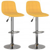 Bancos de bar 2 pcs tecido amarelo 1