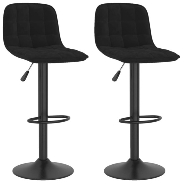 Taburetes de cocina 2 unidades terciopelo negro D