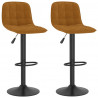 Bancos de bar 2 pcs veludo castanho 1