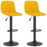 Bancos de bar 2 pcs veludo amarelo 1