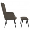 Silla de relajación con taburete terciopelo gris oscuro 3