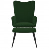 Silla de relajación con taburete terciopelo verde oscuro 3