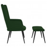 Silla de relajación con taburete terciopelo verde oscuro 4