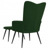 Silla de relajación con taburete terciopelo verde oscuro 5