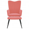 Silla de relajación con reposapiés terciopelo rosa 3