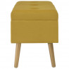 Banco con compartimento de terciopelo amarillo mostaza 80 cm 4