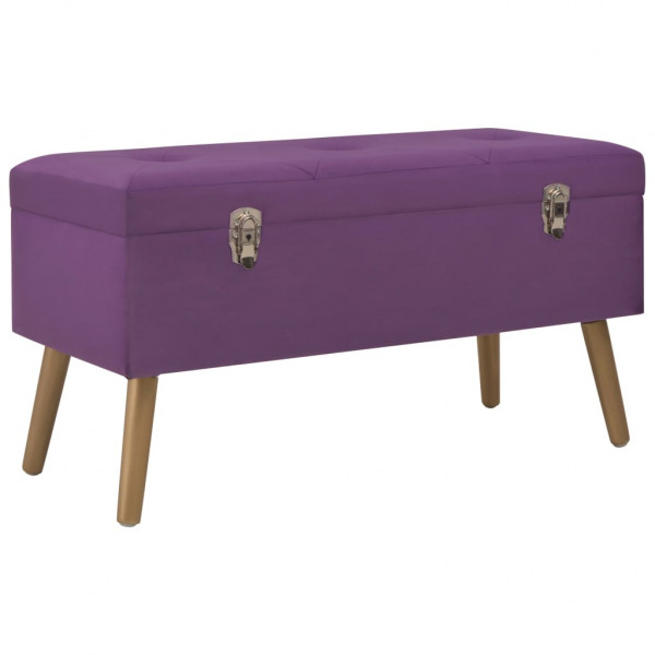 Banco con compartimento de terciopelo morado 80 cm D