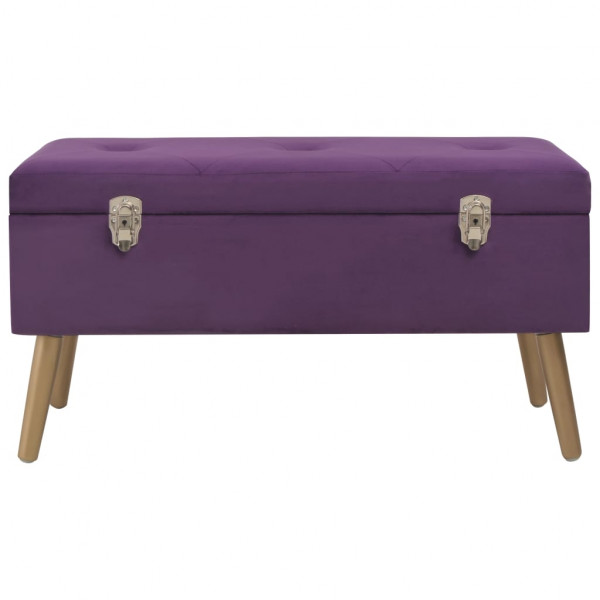 Banco con compartimento de terciopelo morado 80 cm M 2