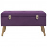 Banco con compartimento de terciopelo morado 80 cm 2