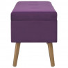 Banco con compartimento de terciopelo morado 80 cm 4