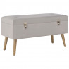 Banco con compartimento de terciopelo gris 80 cm 1