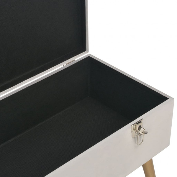 Banco com compartimento de arrumação 80 cm veludo cinzento M 5