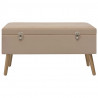 Banco con compartimento de terciopelo beige 80 cm 2
